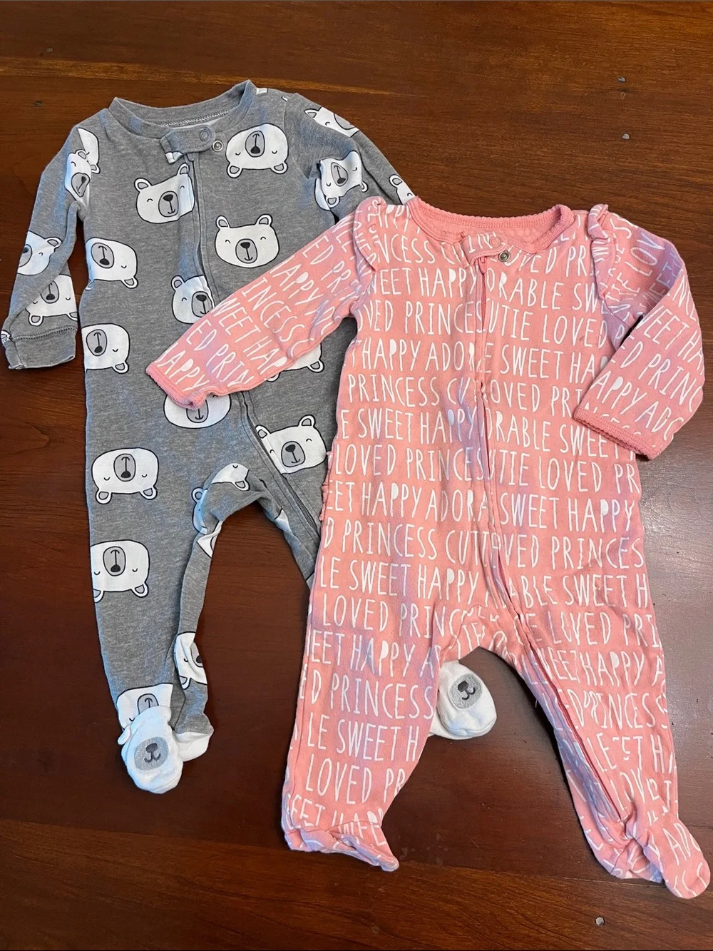 Carter's Pink & Gray Sleep and Play - 2-Pack